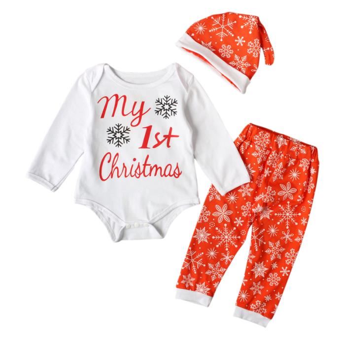 Tenue « Mon Premier Noël » Pour Bébé – Body + Pantalon, Pyjama Ou Costume Mignon De 0 à 18 Mois