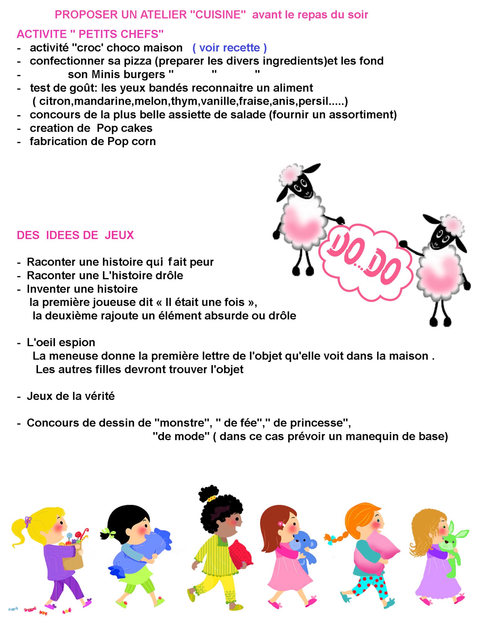 Soirée pyjama enfant