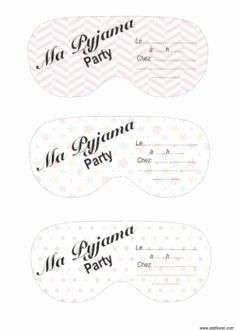 Carte de soirée pyjama a imprimer