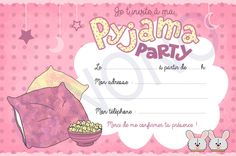 Carte d'invitation soiree pyjama