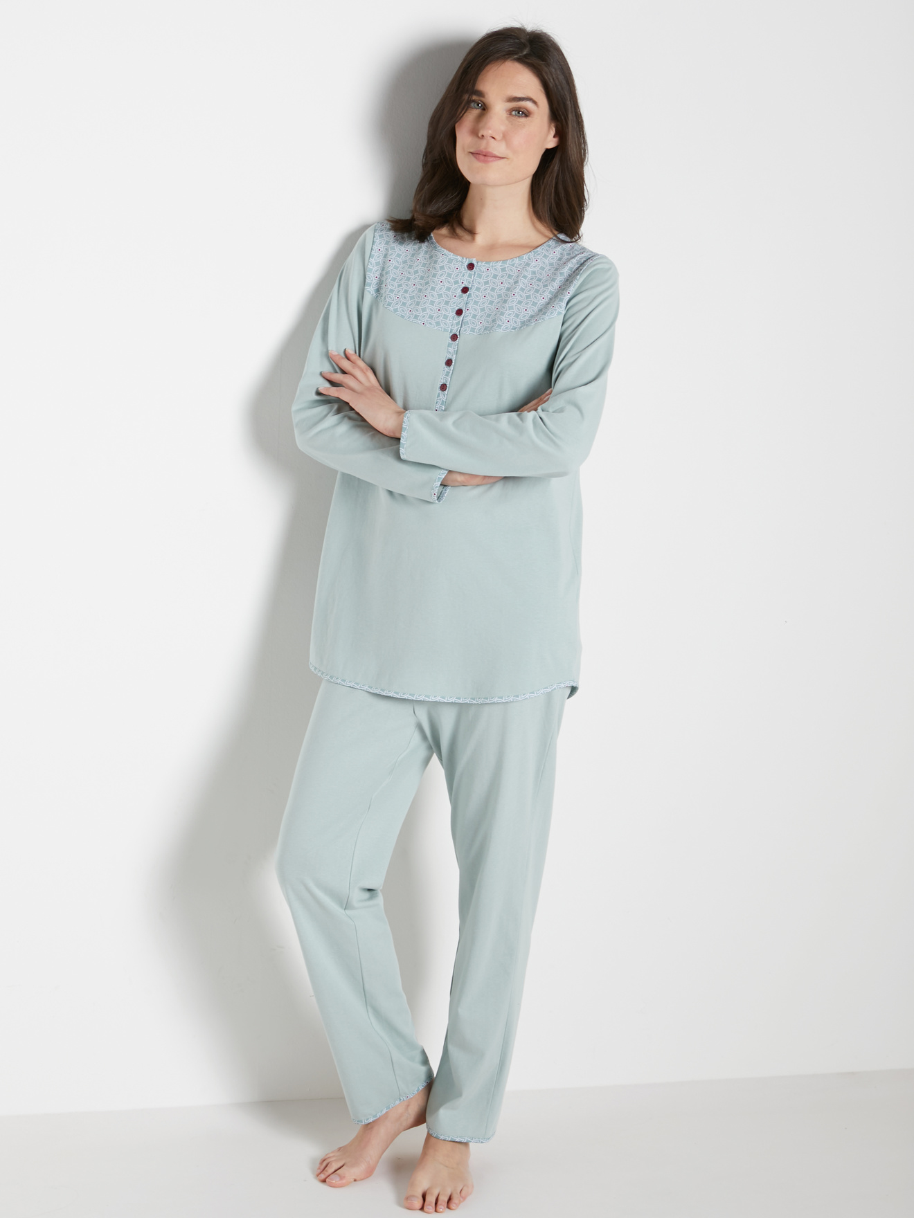 Pyjama femme boutonné devant grande taille