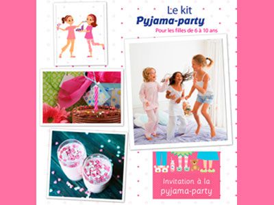 Carte invitation anniversaire pyjama party gratuite à imprimer