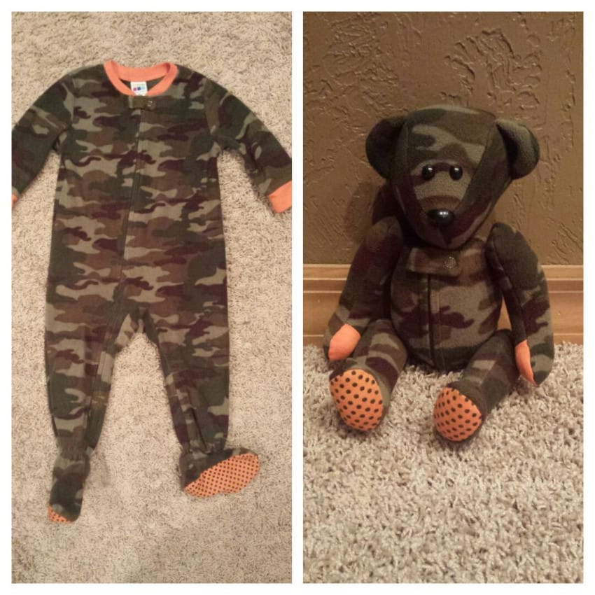 Patron pour faire un ourson avec un pyjama