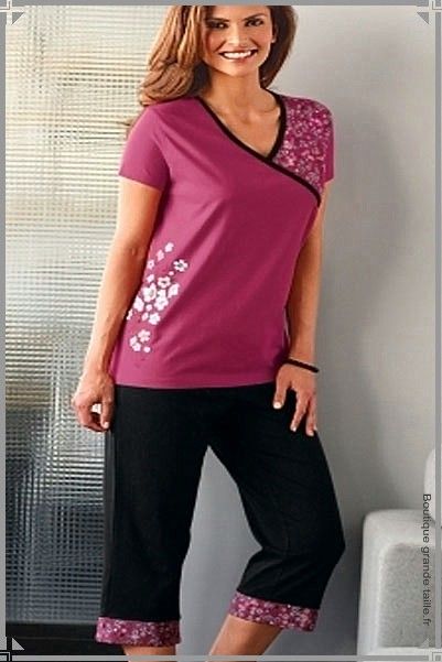 Pyjama short grande taille femme