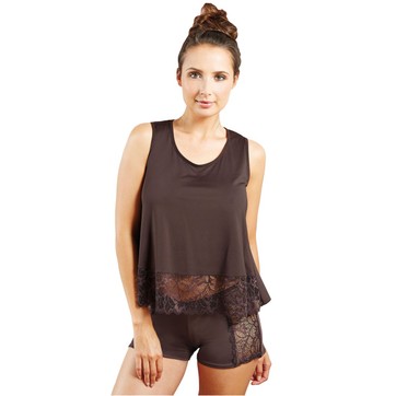 Pyjama short dentelle femme