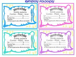 Invitation soirée pyjama gratuite