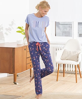 Pyjama femme manches courtes boutonné devant