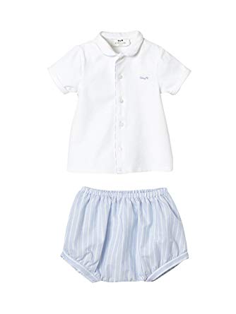Pyjama rayé bleu et blanc