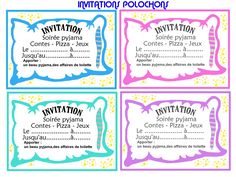 Carte d'invitation anniversaire soirée pyjama