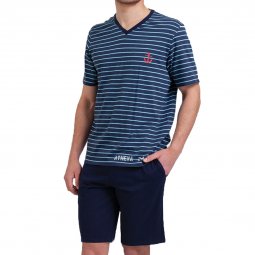 Pyjama short homme coton