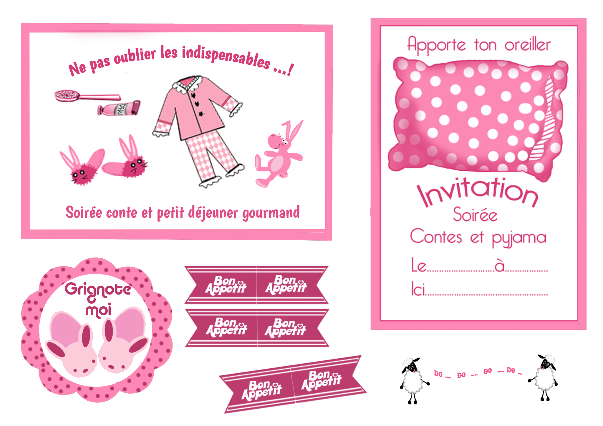 Invitation anniversaire fille soirée pyjama