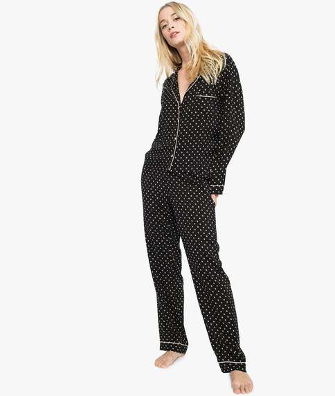 Pyjama femme noir et blanc