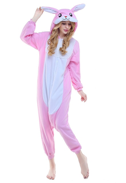 Pyjama combinaison lapin rose