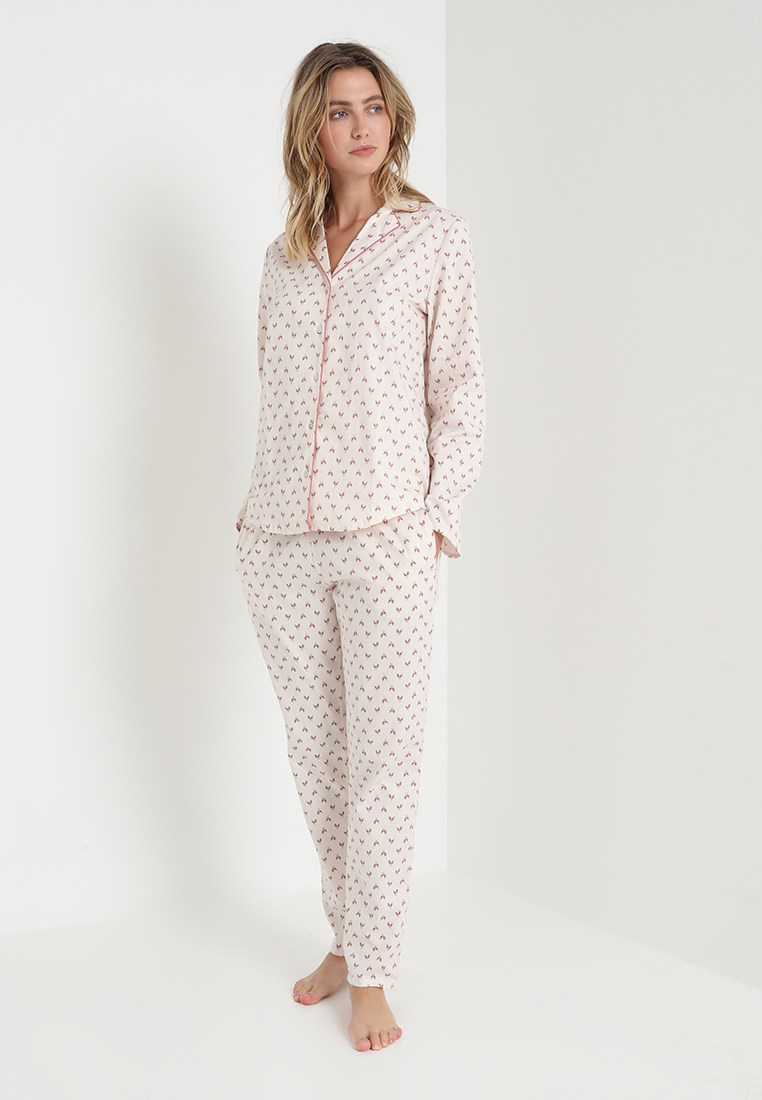 Pyjama Court Femme Triumph Amourette Jacquard PW - Sweet Marsala Ou Ice - Haut Court En Dentelle