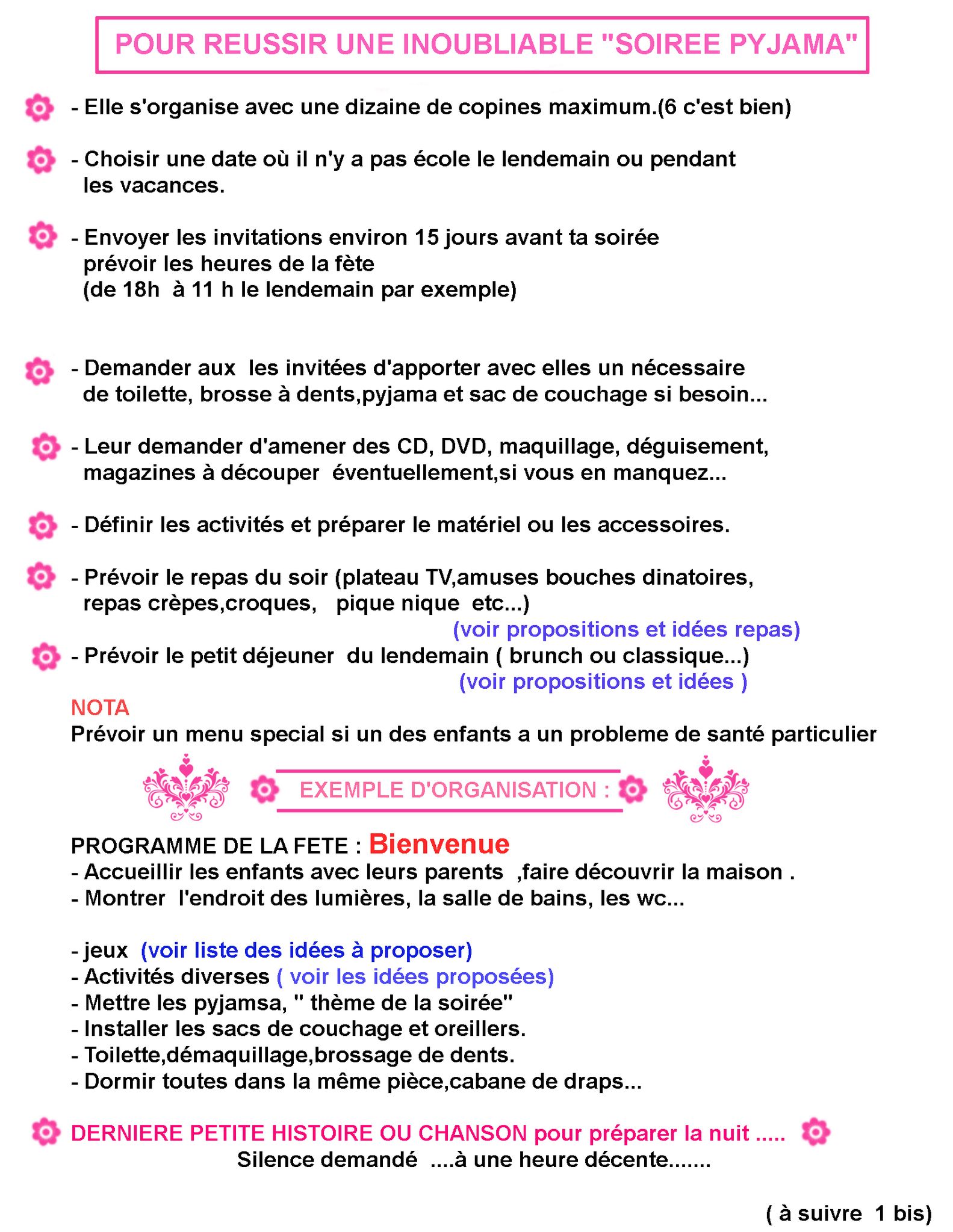 Activité pour soirée pyjama fille