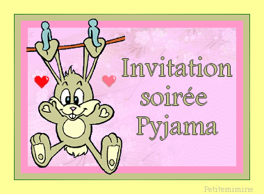Invitation soirée pyjama à imprimer gratuit