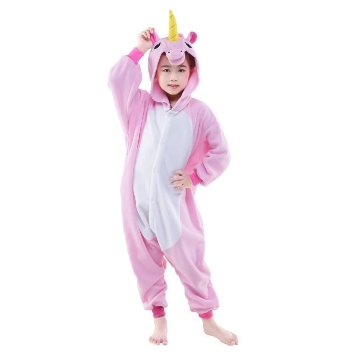 Combinaison pyjama licorne bleu enfant