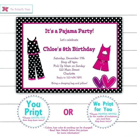 Invitation pyjama party gratuite