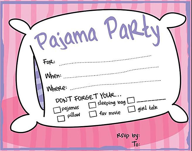 Invitations pyjama party