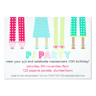 Pyjama party invitation