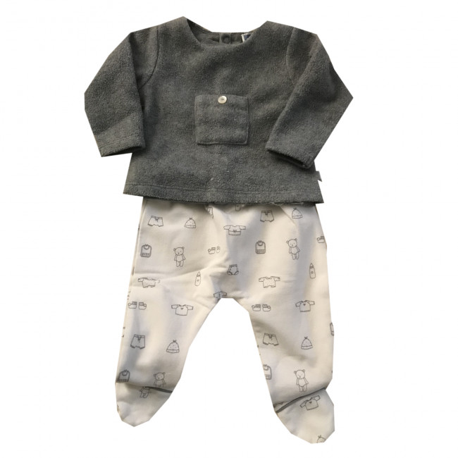 Pyjama Une Pièce Jacadi Bleu Taille 6 Mois - Occasion Très Bon état