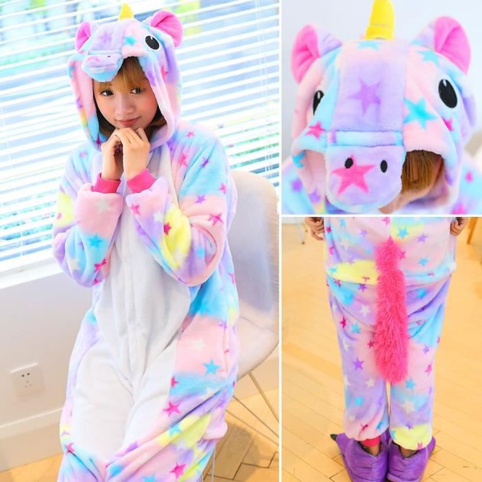 Pyjama femme motif licorne