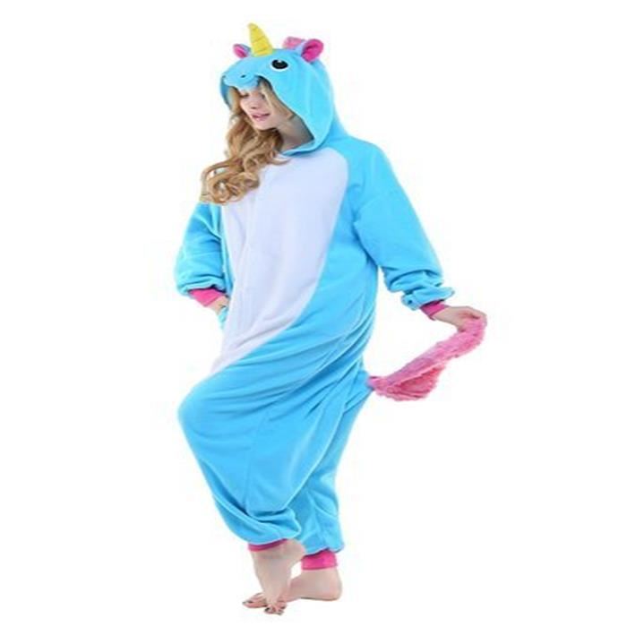 Pyjama licorne bleu adulte