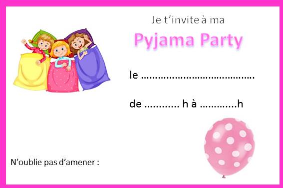 Invitation soiree pyjama ado