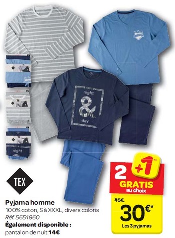 Pyjama homme carrefour