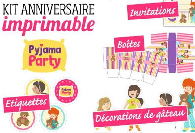 Invitation pour pyjama party a imprimer