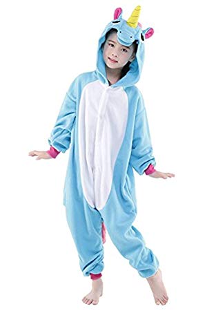 Combinaison pyjama licorne bleu aqua enfant
