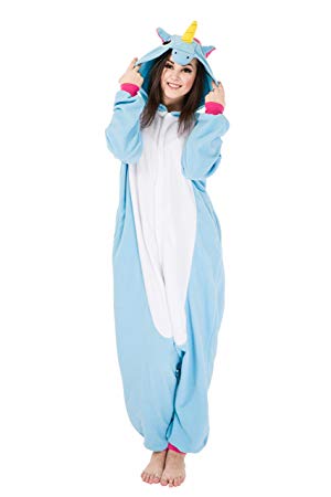 Combinaison pyjama licorne bleu amazon